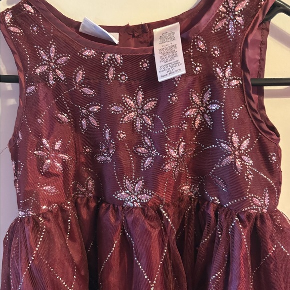 Elegant Burgundy Kids Dress - Picture 3 of 5